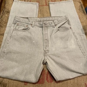 Vintage Levi's 501 Jeans Actual Size 34x31 Gray Denim Made USA 1997 90s Dad Y2k - Picture 1 of 21