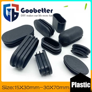 Oval Plastic Blanking End Cap Tube Pipe Inserts Plug Bung Furniture Feet Chair  - Picture 1 of 22