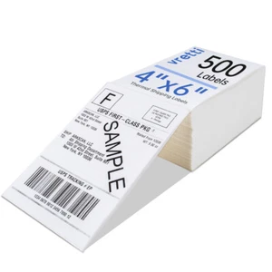 500 4x6 Fanfold Direct Thermal Shipping Labels for Zebra Rollo Printers - Picture 1 of 8