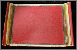 Pier 1 Stoneware ~ Red & Black ~ Tasting Party Rectangle Serving Tray dish #1 - Picture 1 of 2