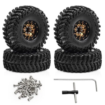 1.0" Alloy Wheels Rim Rubber Tire for 1/18 TRX4M SCX24 FMS Ascent-18 RC Car - Image 1 of 4