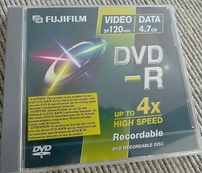 Fujifilm DVD-R 4,7GB / 120min, beschreibbar, seltenes Sammlerstück - OVP - Bild 1 von 2
