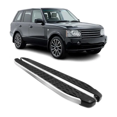 Running Board Side Steps Nerf Bar for Land Rover Range Rover 2003-12 Black Gray - Image 1 of 4