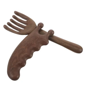 2 Pcs Sandelholz-Massage Kamm Guasha-Kopfhautkamm Massivholz Massagekamm - Bild 1 von 12