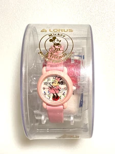 Vintage Lorus Disney Minnie Mouse Watch Women Pink V811-0450 New Battery - Picture 1 of 7
