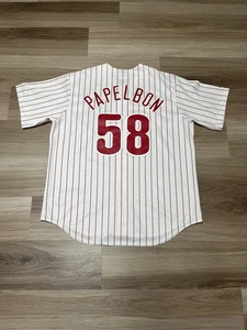 Majestic Philadelphia Phillies Jonathan Papelbon #58 Pinstripe Jersey Men SZ XL - Picture 1 of 15