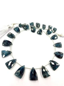 Natural Moss Kyanite Faceted Trillion Shape Beads Briolettes Gemstone Beads. - Picture 1 of 10