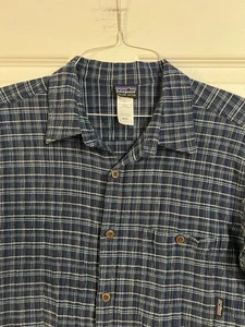 PATAGONIA ORGANIC COTTON MENS SHORT SLEEVE BUTTON UP SHIRT LARGE - Picture 1 of 2