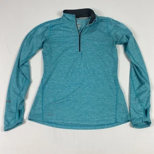 Pullover Nike Dri-Fit Element para mujer pequeño azul media cremallera agujero para correr pulgar - Imagen 1 de 13
