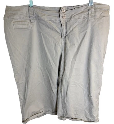 Bermudas chinas Avenue Stretch talla grande 20 caqui bolsillos Foto 1 de 4