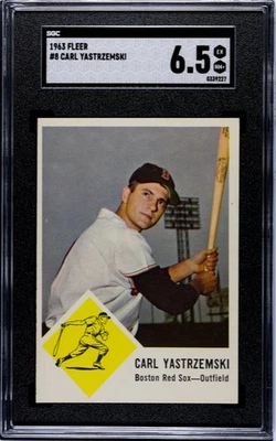 Carl Yastrzemski #8 1963 Fleer SGC 6 Graded Vintage Baseball Card Invest - Image 1 of 2