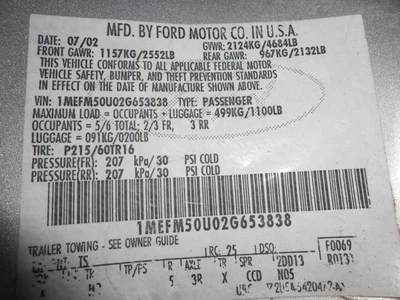 Interruptor de puerta delantera izquierda del conductor espejo del conductor se adapta a 00-07 TAURUS 487809 Foto 1 de 4