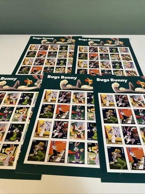 (5) 2020 US 5494-5503 BUGS BUNNY FOREVER RATE PANE OF 20 MNH (100 Total) - Image 1 of 3