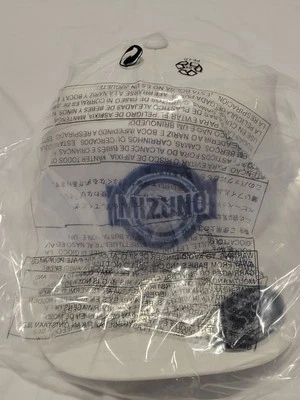 Gorra de béisbol Mizuno azul insignia Mizuno logotipo blanco espalda a presión ajuste flexible tecnología 110 Foto 1 de 4
