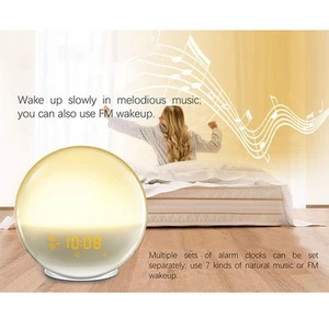 Gentle For Wake Up Light Alarm Clock with Dual Alarms and Colorful Night Lights - Picture 1 of 12
