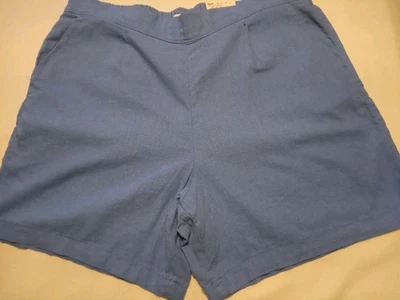 Pantalones Cortos Croft & Barrow Para Mujer Grandes Azul Lino Elásticos Pull On Bolsillos  Foto 1 de 4