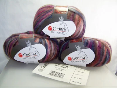 Gedifra Spettacolo 48% Mohair 52% Polimida Hilo Multicolor 4 Bolas Hecho en Italia Foto 1 de 4