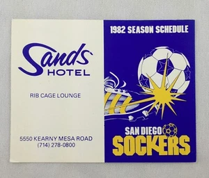 NASL 1982 San Diego Shockers UNFOLDED Pocket Soccer Schedule - Sands Hotel - Picture 1 of 2