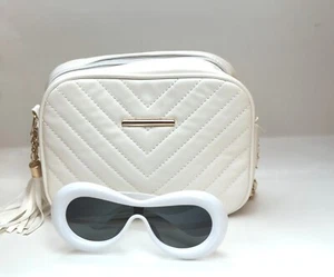Mini Sommer SCHULTERTASCHE mit SONNENBRILLE - WEISS - Bild 1 von 5