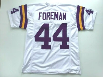 UNSIGNED CUSTOM Sewn Stitched Chuck Foreman White Jersey - M, L, XL, 2XL, 3XL - Image 1 of 2