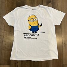 Minions T Shirt Mens XLarge White Sarcastic Short Sleeve