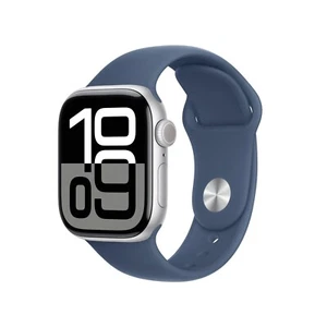 Apple Watch Series 10 (GPS + LTE) 42 MM boîtier en aluminium argenté bracelet sport denim - Photo 1 sur 9