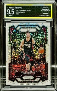 2023 Prizm #32 WHITE SPARKLE SSP Tyler Herro Arena Club 9.5 Mint+ Pop 1 - Picture 1 of 6