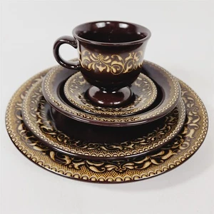 Plato de loza de jamoca franciscana de 5 piezas taza y platillo - Imagen 1 de 10