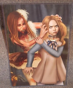 Abigail Vampire vs Megan Glossy Art Print 11 x 17 In Hard Plastic Sleeve - Picture 1 of 1