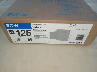 Lote 3 piezas EATON BR816L125SDP Interior Main Lug 125A 16 circuitos 8 espacios caja de interruptores Foto 1 de 4