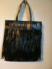 Victoria's Secret Black Fringe Tote Bag Shopper Bag Nwt
