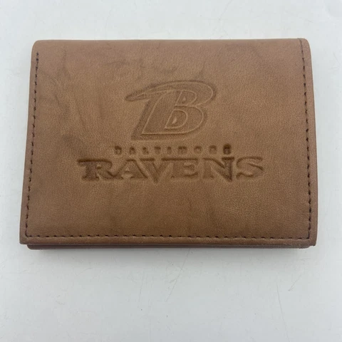 Official NFL Leather Wallet TriFold Embossed Baltimore Ravens Liscenced Cover
