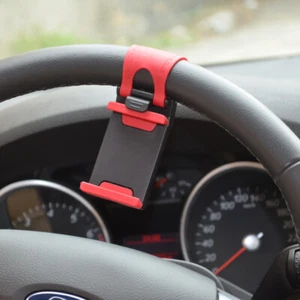 In Car Steering Wheel Mobile Phone Mount Holder For iPhone Universal Cell Phone - Picture 1 of 6