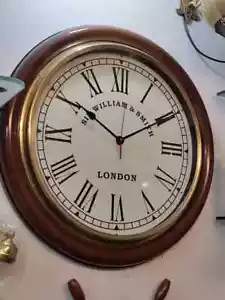 22" inch handicrafts wooden sir william wall clock vintage style decor item - Picture 1 of 3