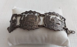VINTAGE MADE IN SPAIN STORY BOOK BRACELET SILVERTONE  - Bild 1 von 5