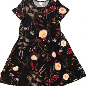 Vestido M Mediano Para Mujer LuLaRoe Jessie Bolsillo Floral Asiático NUEVO Slinky - Imagen 1 de 3