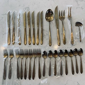 29 teiliges goldfarbenes Besteck Zentralschmuck, Thailand 50er/60er Jahre Versand lesen - Bild 1 von 15