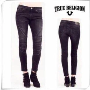 Jeans donna True Religion Halle Mid Rise super skinny neri taglia 27 nuovi con etichette ST - Foto 1 di 14