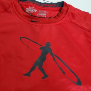 Nike Pro Combat Hombres Talla M Rojo Gris Malla Dri Fit Manga L Camisa Ajustada Béisbol - Imagen 1 de 12