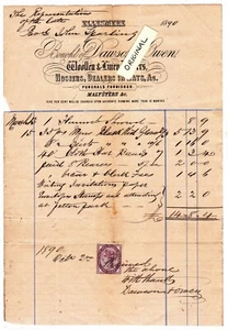 1890 DAWSON & OWEN DRAPERS ELLESMERE ORIGINAL OLD BILLHEAD SHROPSHIRE MALTSTERS - Picture 1 of 2