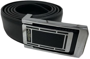 Elegante cinturón de cuero para hombre negro cuero auténtico traje cinturón hebilla cinturón de cuero - Imagen 1 de 7
