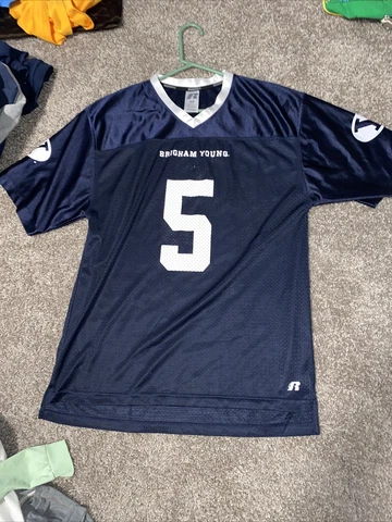 Brigham Young University Football Jersey Russell Atheltics #5 BYU mens Cover