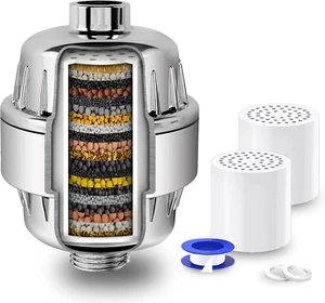 20-Stage Shower Head Filter-Shower Head Filter for Hard Water, with 2 Replaceabl - Picture 1 of 7