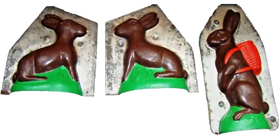 1,5X Blech Schokoladenform HASE BACKFORM 1 Viertel des 20. Jh. - Bild 1 von 2