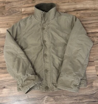Chaqueta de hombre Abercrombie & Fitch Adirondack abrigo verde oliva forrado Sherpa XL Foto 1 de 4