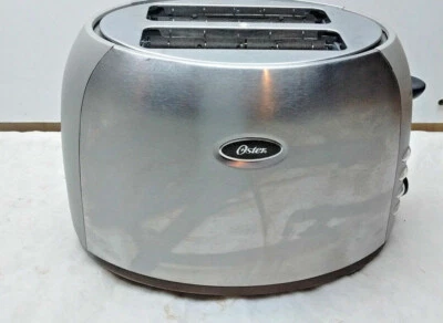 Oster Toaster 2-Slice Brushed Stainless Warm Defrost Bagel Cancel Browning - Image 1 of 4