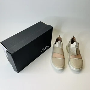 Ecco ST.1 Lite Slip-On Sneakers Gravel Leather Size 35 US 4-4.5 - Picture 1 of 8