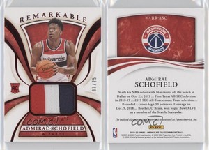 2019-20 Panini Immaculate Remarkable Jerseys Red /25 Admiral Schofield Rookie RC
