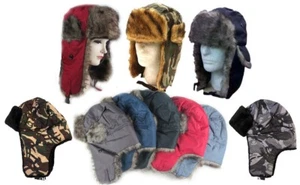 Winter Trooper TRAPPER Ski Hat Men's Faux Fur Hat cap - Picture 1 of 10