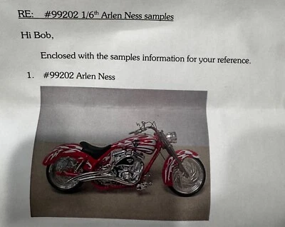 Iron Legends Arlen Ness 1/6 Scale Custom Motorcycles Toy Zone RARE SAMPLE - Image 1 of 2